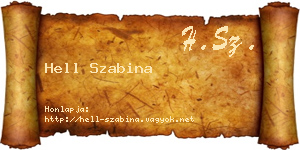 Hell Szabina névjegykártya